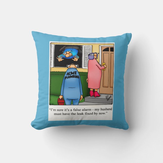 Plumber Humour Pillow Gift (Front)