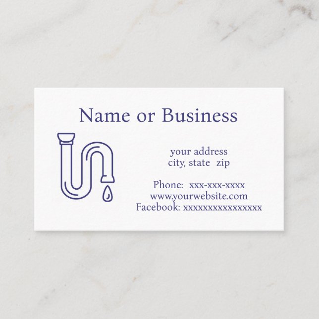 Plumber image business card (Front)