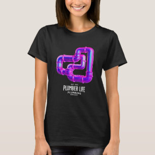 Plumber Life Plumbing Dad Joke Colourful Piping T-Shirt