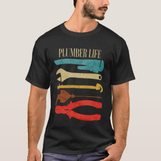 Plumber Life Retro Plumbing Tools Vintage Pipefitt T-Shirt