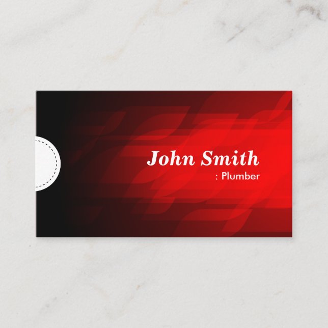 Plumber - Modern Dark Red Business Card (Front)
