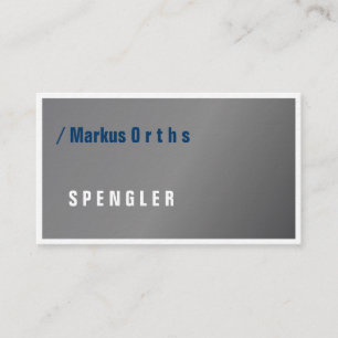 Plumber or Spengler Typo visiting cards