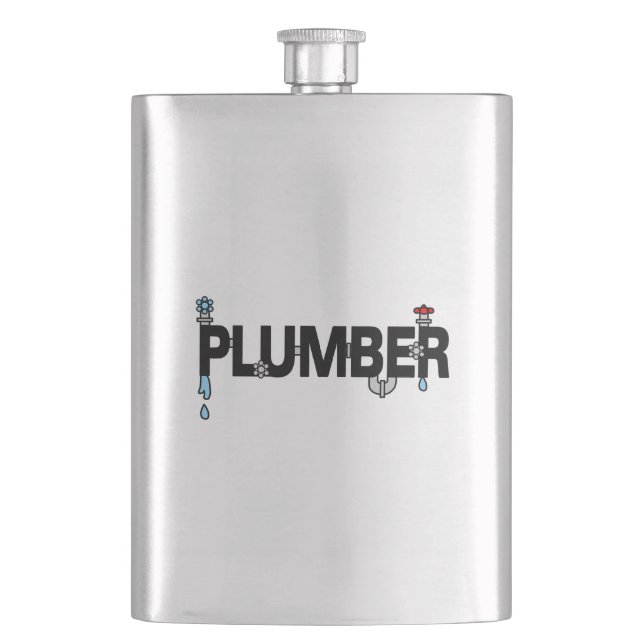 Plumber Pipes Hip Flask (Front)