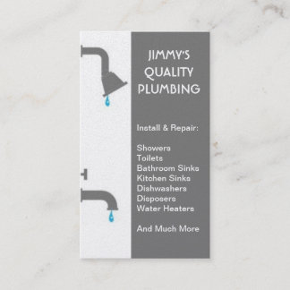Plumber Plumbing Installation Service Repair Business Card