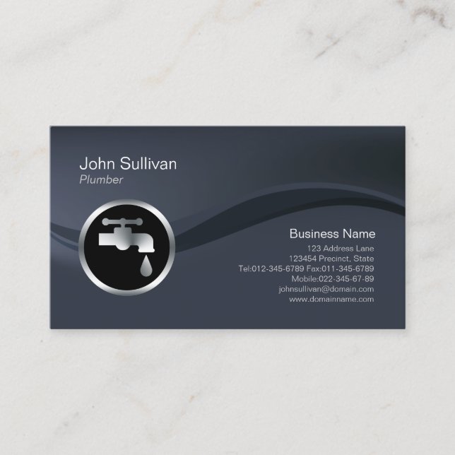 Plumber Plumbing Leaking Faucet Home Repair Business Card (Front)