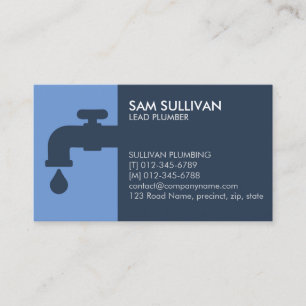 Plumber Plumbing Leaking Faucet Home Repair Business Card