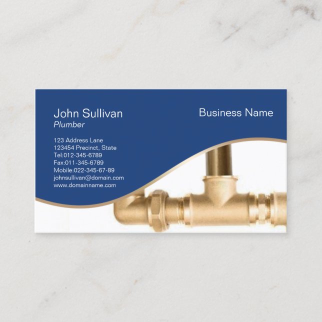 Plumber Plumbing Leaking Pipe  Business Card (Front)