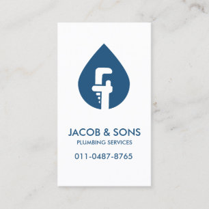 Plumber Plumbing Pipe Wrench Business Card