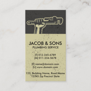 Plumber Plumbing Pipe Wrench Business Card