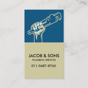 Plumber Plumbing Pipe Wrench Business Card