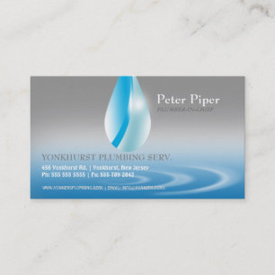 Plumber Plumbing Service Droplets Business Card