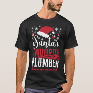 Plumber Santa's Favorite Plumber Christmas Vintage T-Shirt