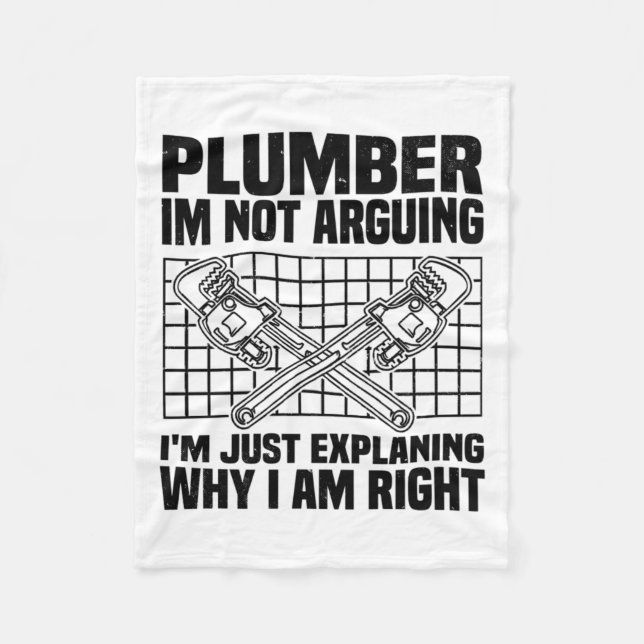 plumber sayings | handyman trainee gift ideas fleece blanket (Front)