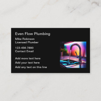 Plumber Service Kitchen Faucet Theme Business Card