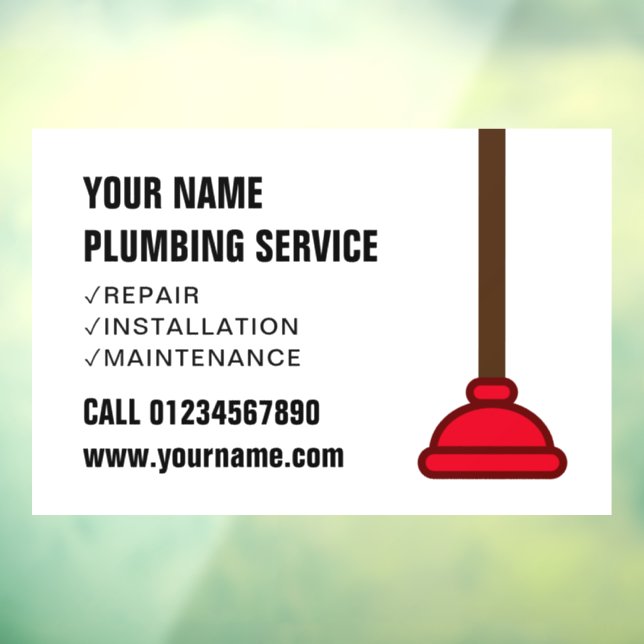 Plumber service red drain plunger business logo (Sheet 3)