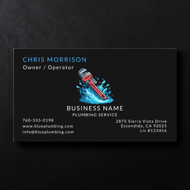 Plumber Services Business Card (Creator Uploaded)