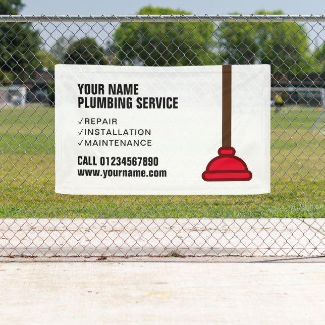 Plumber services drain plunger business logo banner (Insitu)