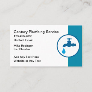 Plumber Services Modern Business Cards