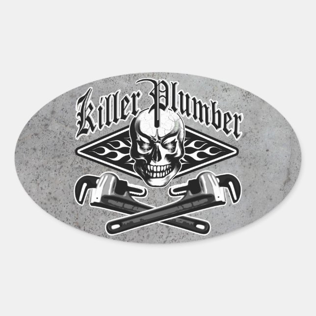 Plumber Skull: Killer Plumber 3.1 Oval Sticker (Front)