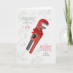 Plumber Steady Flow of Joy and Seasonal Cheer Holiday Card