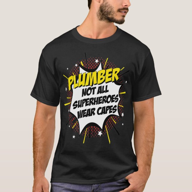 Plumber Superhero Comic Superpower Gift design T-Shirt (Front)
