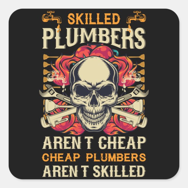 Plumber T-shirt Square Sticker (Front)