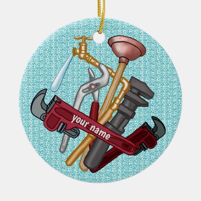 Plumber Tools   Ceramic Tree Decoration (Front)
