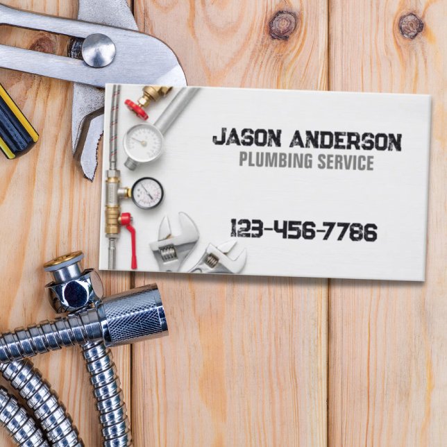 Plumber Tools Pipe Handyman Pluming Service  Business Card (Creator Uploaded)