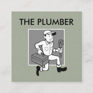 Plumber Unique Template Design Square Business Card