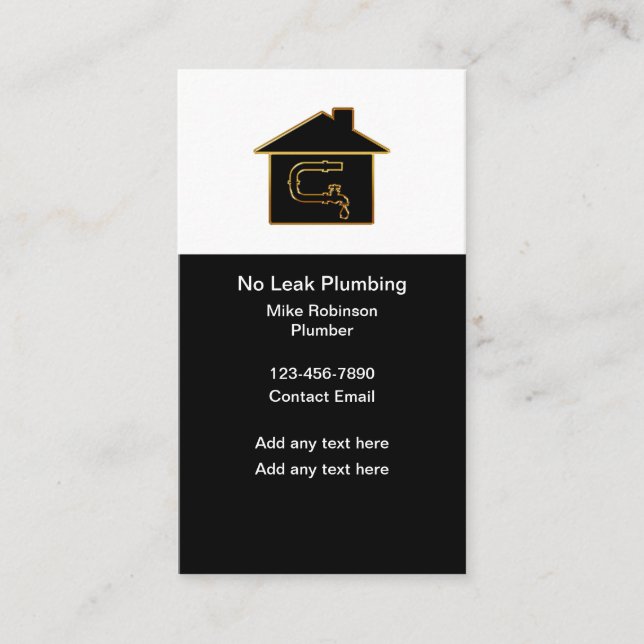 Plumber Upscale Vertical Business Cards (Front)