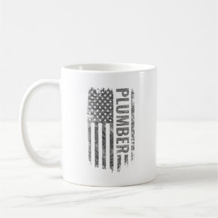 Plumber USA Flag Distressed design Coffee Mug