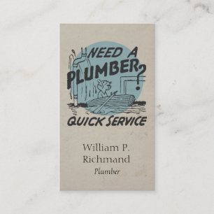 Plumber Vintage  Business Card