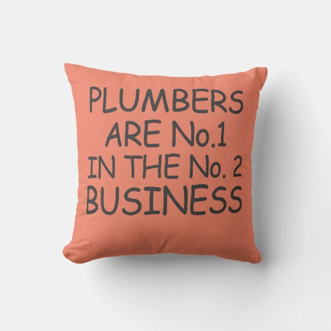 Plumbers are no.1 in the no.2 business cushion (Front)