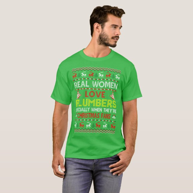 Plumbers Christmas Fans Ugly Sweater Tshirt (Front Full)