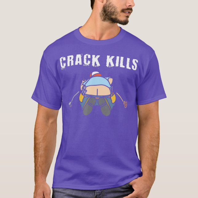 Plumbers crack Construction Worker Cleavage T-Shirt (Front)