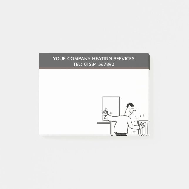 Plumbing and Heating Services, Heating Engineer Post-it Notes (Front)