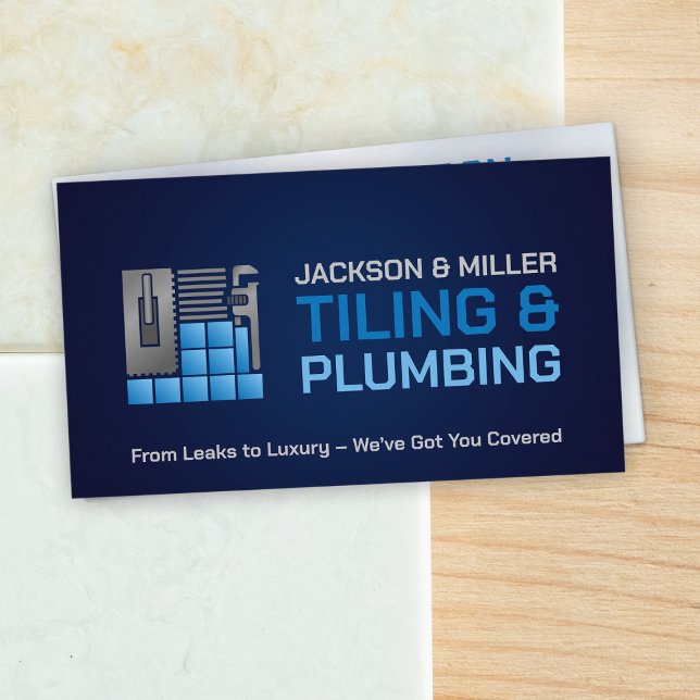 Plumbing and Tiling Services Business Card (Creator Uploaded)