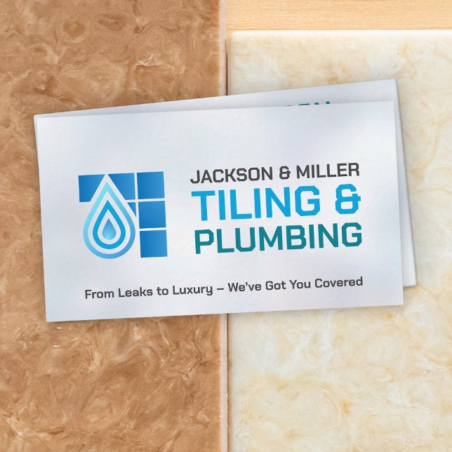 Plumbing and Tiling Services Business Card (Creator Uploaded)