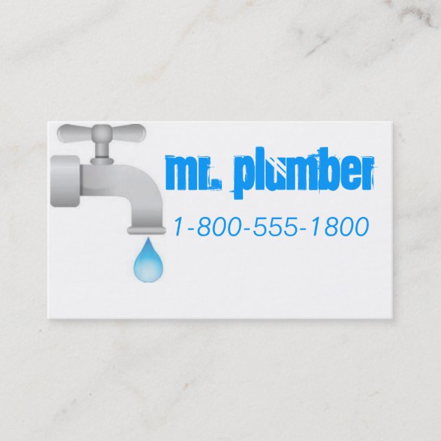 Plumbing Blue Business Card (Front)