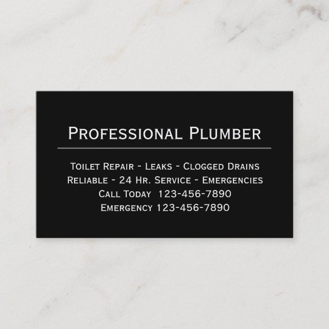 Plumbing Business Cards (Front)