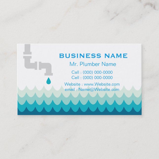 Plumbing Business Cards - 100 (Front)
