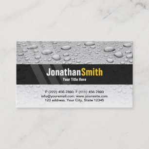 Plumbing business cards grey water drops