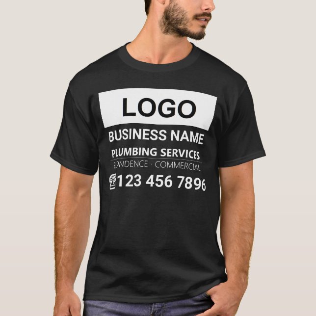 Plumbing business Logo Slogan Branded workwear T-Shirt (Front)