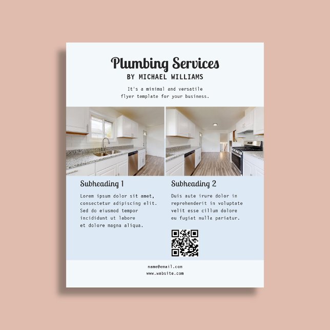 Plumbing Business Retro Script Photo Blue Flyer (Creator Uploaded)