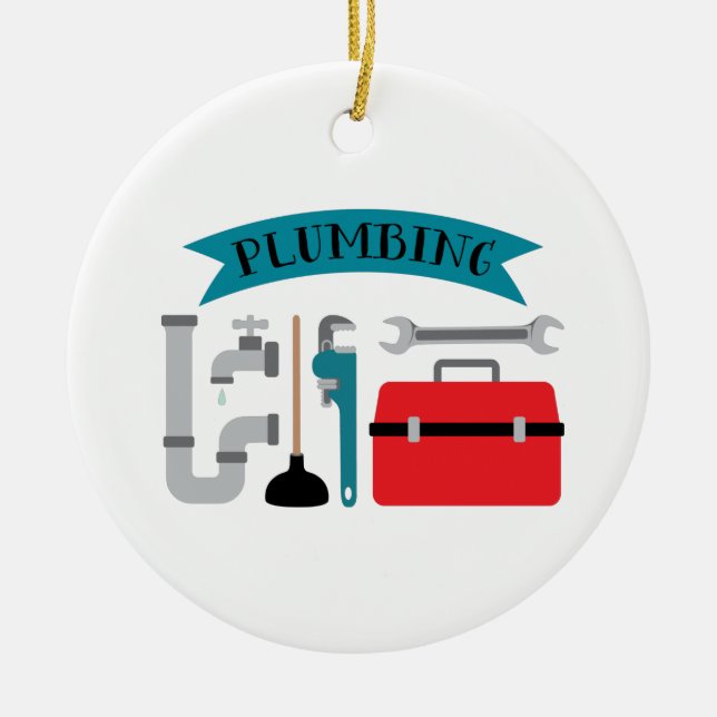 Plumbing Ceramic Tree Decoration (Front)