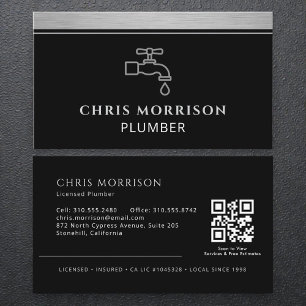 Plumbing Company Plumber QR Code Business Card