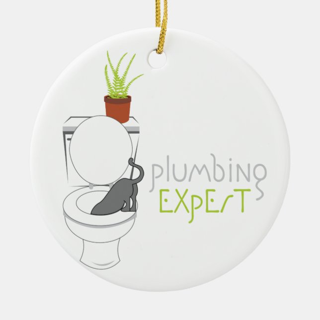 Plumbing Expert Ceramic Tree Decoration (Front)