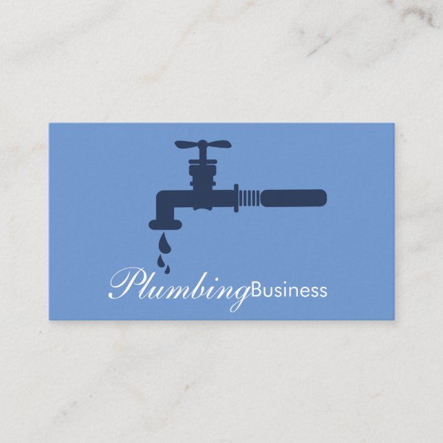 Plumbing Faucet Contractor Logo Business Card (Front)