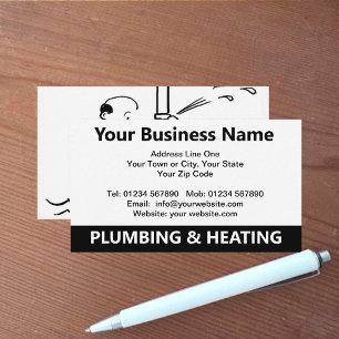 Plumbing & Heating Cartoon Business Card