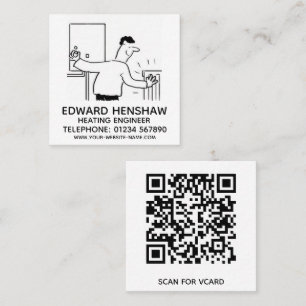 Plumbing & Heating Engineer Square Business Card